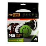 Casa si Gradina - Constructii - Scule electrice si accesorii - Accesorii polizare si slefuire - Disc abraziv pentru slefuitor cu excentric KB225.80 PROCRAFT Set 10 buc - Infinity.ro