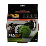Casa si Gradina - Constructii - Scule electrice si accesorii - Accesorii polizare si slefuire - Disc abraziv pentru slefuitor cu excentric KD225.60 PROCRAFT Set 10 buc Diametru: 225 mm Granulatie: P60 - Infinity.ro