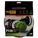 Casa si Gradina - Constructii - Scule electrice si accesorii - Accesorii polizare si slefuire - Disc abraziv pentru slefuitor cu excentric KD225.150 PROCRAFT Set 10 buc Diametru: 225 mm Granulatie: P150 - Infinity.ro