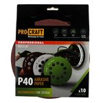 Casa si Gradina - Constructii - Scule electrice si accesorii - Accesorii polizare si slefuire - Disc abraziv pentru slefuitor cu excentric KD225.40 PROCRAFT Set 10 buc Diametru: 225 mm , Granulatie: P40 - Infinity.ro