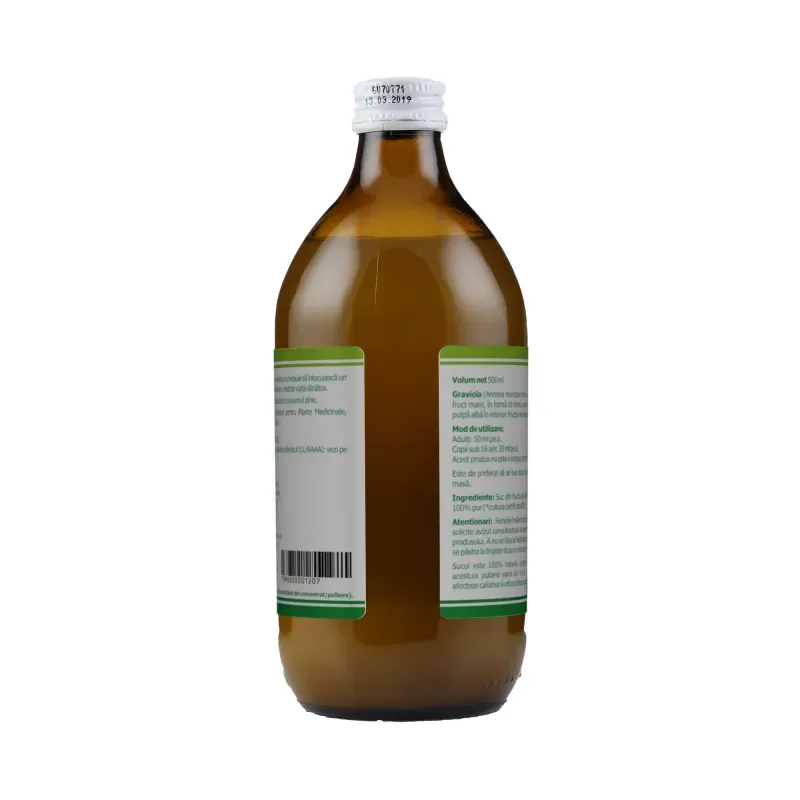 Market - Bauturi - Bauturi non-alcoolice - Bauturi necarbogazoase - Graviola 100% suc pur 500 ml ECOLOGIC - Infinity.ro