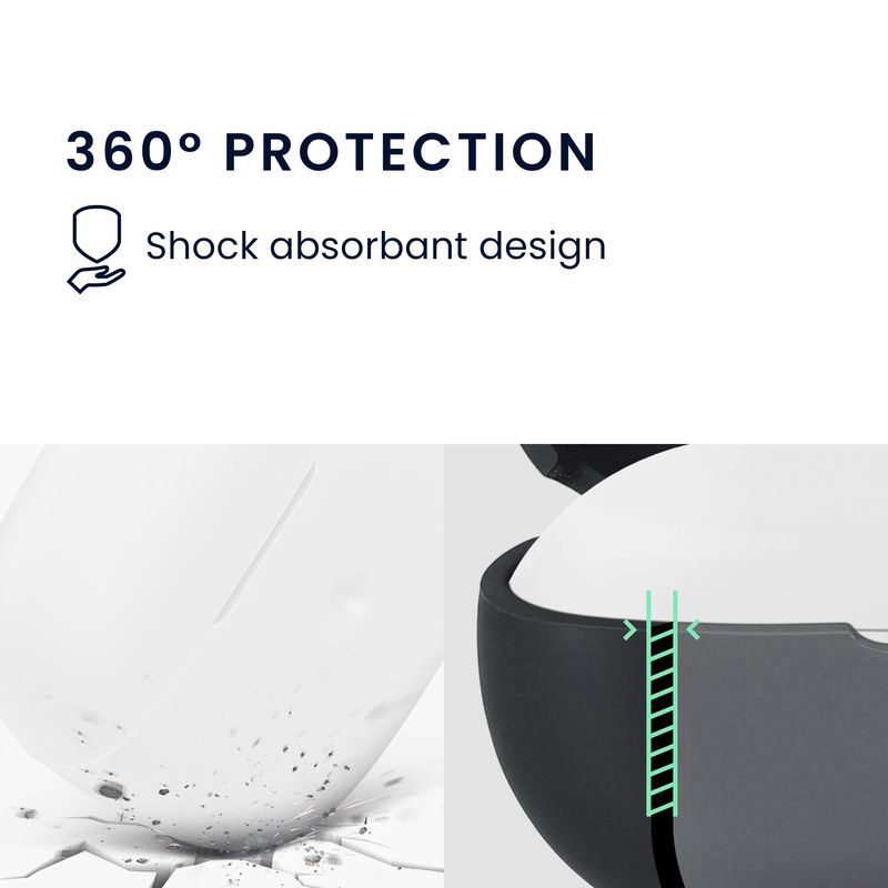 Laptop, Telefoane si Tablete - Wearables si gadgeturi - Wearables - Accesorii wearables - Husa casti Kwmobile pentru Bowers & Wilkins Pi6, Pi8, protectie la zgarieturi, Silicon, alb - Infinity.ro