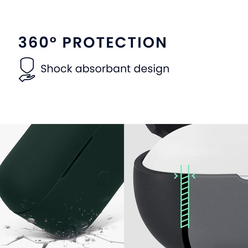 Laptop, Telefoane si Tablete - Wearables si gadgeturi - Wearables - Accesorii wearables - Husa casti Kwmobile pentru Marshall Motif II ANC, protectie la zgarieturi, Silicon, verde - Infinity.ro