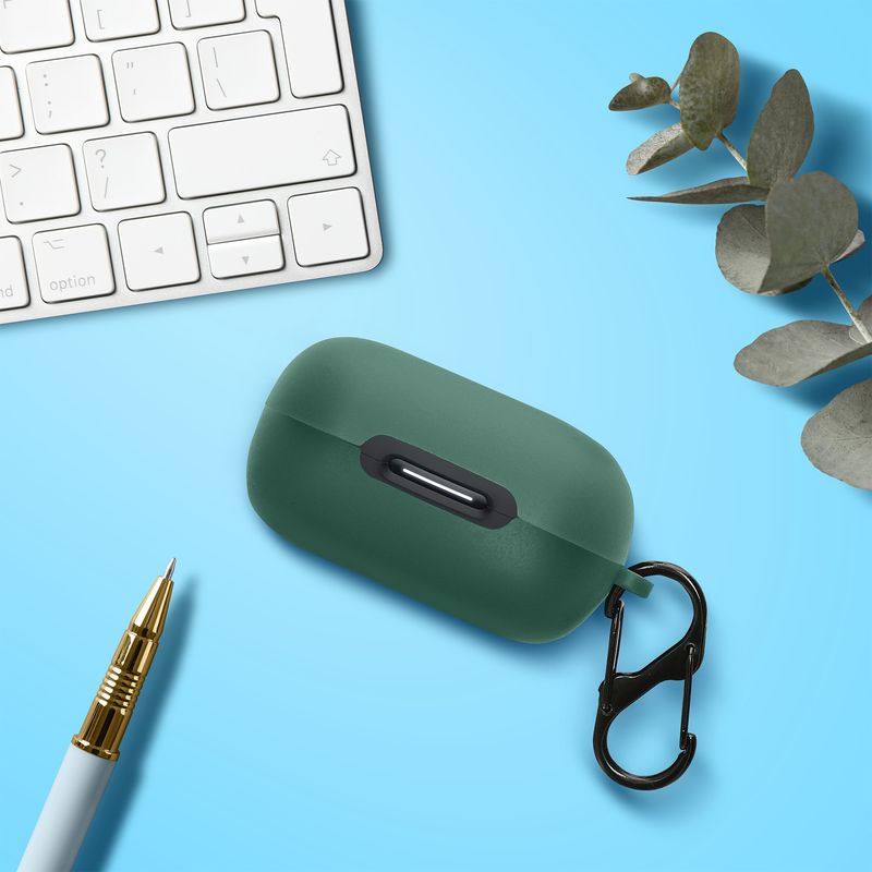 Laptop, Telefoane si Tablete - Wearables si gadgeturi - Wearables - Accesorii wearables - Husa casti Kwmobile pentru Anker Soundcore C30i, protectie la zgarieturi, Silicon, verde - Infinity.ro