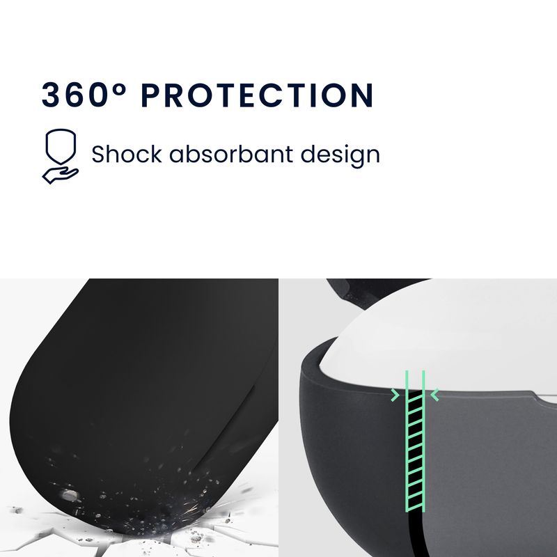 Laptop, Telefoane si Tablete - Wearables si gadgeturi - Wearables - Accesorii wearables - Husa casti Kwmobile pentru Bose QuietComfort Earbuds, protectie la zgarieturi, Silicon, negru - Infinity.ro