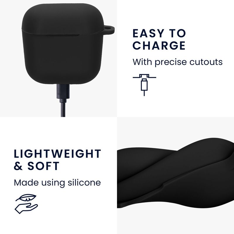 Laptop, Telefoane si Tablete - Wearables si gadgeturi - Wearables - Accesorii wearables - Husa casti Kwmobile pentru Sennheiser ACCENTUM Open, protectie la zgarieturi, Silicon, negru - Infinity.ro