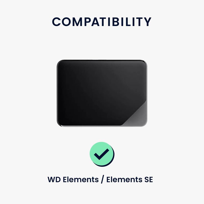 PC, gaming si accesorii - Periferice PC - Accesorii hard disk-uri externe - Husa HDD Kwmobile pentru WD Elements si Elements SE, silicon, verde, protectie la zgarieturi - Infinity.ro