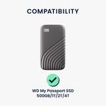 PC, gaming si accesorii - Periferice PC - Accesorii hard disk-uri externe - Husa SSD Kwmobile pentru WD My Passport SSD 500GB/1TB/2TB/4TB, silicon, albastru, protectie la zgarieturi - Infinity.ro