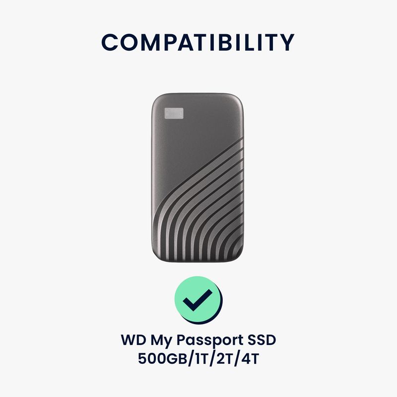 PC, gaming si accesorii - Periferice PC - Accesorii hard disk-uri externe - Husa SSD Kwmobile pentru WD My Passport SSD 500GB/1TB/2TB/4TB, silicon, albastru, protectie la zgarieturi - Infinity.ro