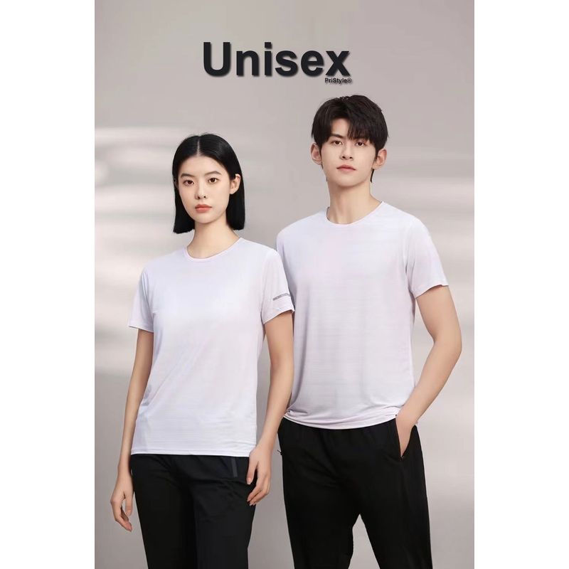 Fashion, accesorii si bijuterii - Barbati - Imbracaminte - Pantaloni barbati - Set Pantaloni Scurti si Tricou, Set cu Evaporare Rapida a Transpiratiei, Alb, M, PriStyle® - Infinity.ro