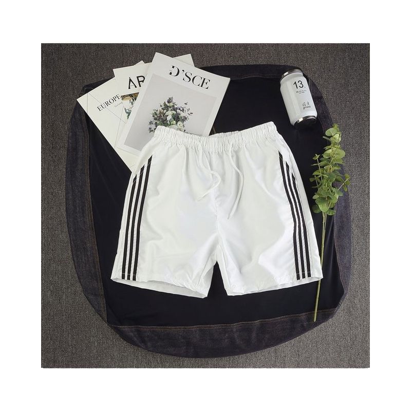 Fashion, accesorii si bijuterii - Barbati - Imbracaminte - Pantaloni barbati - Set Pantaloni Scurti si Tricou, Set cu Evaporare Rapida a Transpiratiei, Alb, M, PriStyle® - Infinity.ro