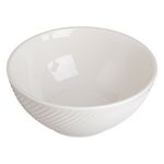 Casa si Gradina - Bucatarie si vesela - Vesela si tacamuri - Farfurii si boluri - Bol ceramic alb cu model reliefat liniar, 642 ml - Infinity.ro