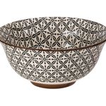 Casa si Gradina - Bucatarie si vesela - Vesela si tacamuri - Farfurii si boluri - Bol ceramic 500ml, Bej cu model negru - Infinity.ro