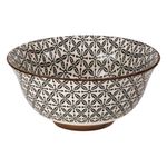 Casa si Gradina - Bucatarie si vesela - Vesela si tacamuri - Farfurii si boluri - Bol ceramic 500ml, Bej cu model negru - Infinity.ro