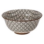 Casa si Gradina - Bucatarie si vesela - Vesela si tacamuri - Farfurii si boluri - Bol ceramic 500ml, Bej cu model negru - Infinity.ro