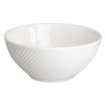 Casa si Gradina - Bucatarie si vesela - Vesela si tacamuri - Farfurii si boluri - Bol ceramic alb cu model reliefat liniar, 642 ml - Infinity.ro