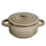 Casa si Gradina - Bucatarie si vesela - Vesela si tacamuri - Farfurii si boluri - Bol ceramic cu capac si manere, 700ml, Verde Kaki, Glaze - Infinity.ro