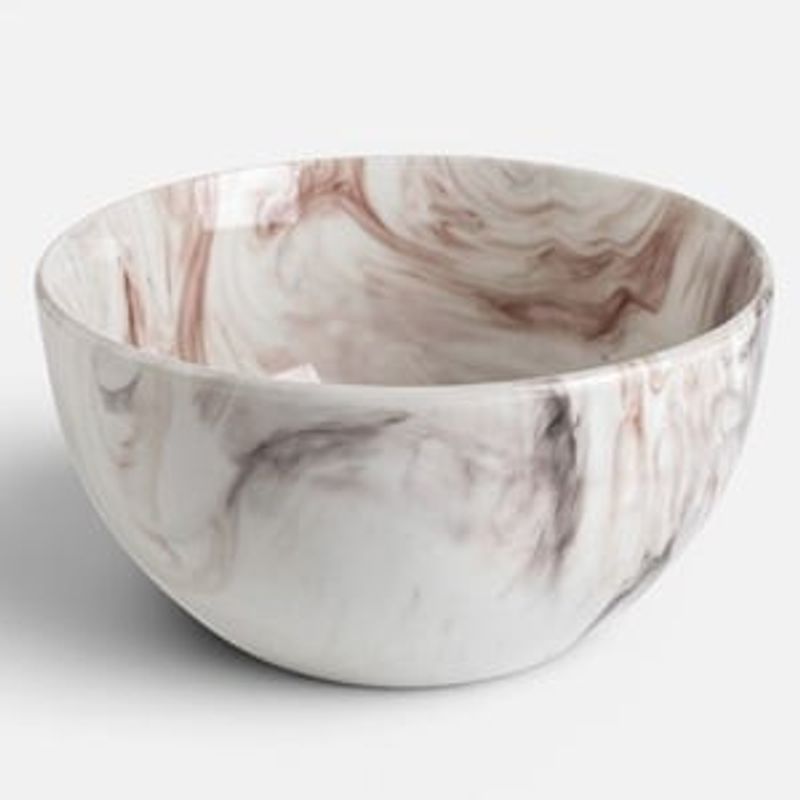 Casa si Gradina - Bucatarie si vesela - Vesela si tacamuri - Farfurii si boluri - Bol Ceramic cu Model Marmura Maro - Finisaj Lucios - Infinity.ro