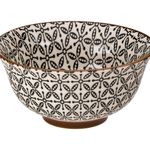 Casa si Gradina - Bucatarie si vesela - Vesela si tacamuri - Farfurii si boluri - Bol Ceramic Rotund Bej cu Detalii Decorative Negre - Infinity.ro