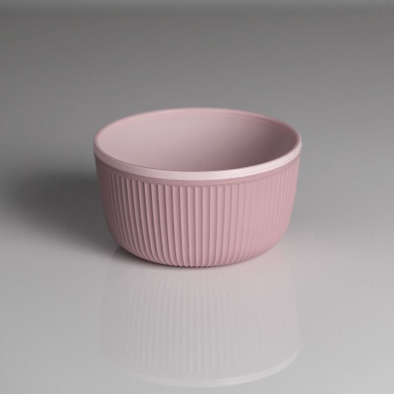 Casa si Gradina - Bucatarie si vesela - Vesela si tacamuri - Farfurii si boluri - Bol cu Dungi Reliefate, 520 ml, Roz/Nude - Infinity.ro