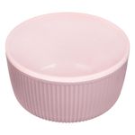 Casa si Gradina - Bucatarie si vesela - Vesela si tacamuri - Farfurii si boluri - Bol cu Dungi Reliefate, 520 ml, Roz/Nude - Infinity.ro
