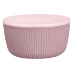 Casa si Gradina - Bucatarie si vesela - Vesela si tacamuri - Farfurii si boluri - Bol cu Dungi Reliefate, 520 ml, Roz/Nude - Infinity.ro
