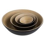 Casa si Gradina - Bucatarie si vesela - Vesela si tacamuri - Farfurii si boluri - Bol din Bambus Negru cu Detalii Naturale - Design Rustic - Infinity.ro