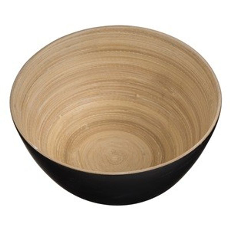 Casa si Gradina - Bucatarie si vesela - Vesela si tacamuri - Farfurii si boluri - Bol din Bambus Negru cu Detalii Naturale - Design Rustic - Infinity.ro