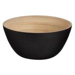 Casa si Gradina - Bucatarie si vesela - Vesela si tacamuri - Farfurii si boluri - Bol din Bambus Negru cu Detalii Naturale - Design Rustic - Infinity.ro