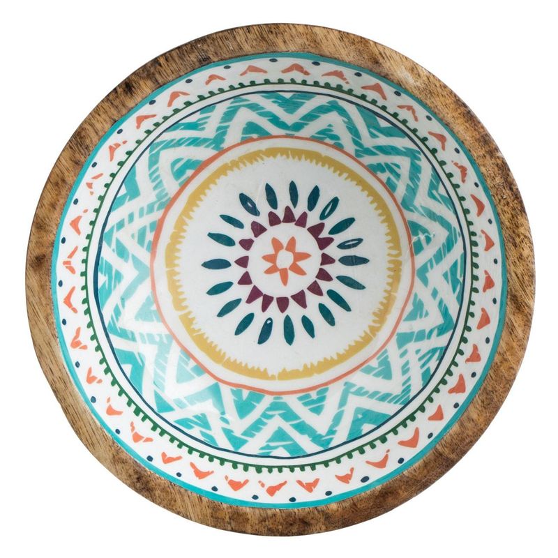 Casa si Gradina - Bucatarie si vesela - Vesela si tacamuri - Farfurii si boluri - Bol din lemn emailat cu design Aztec - Infinity.ro