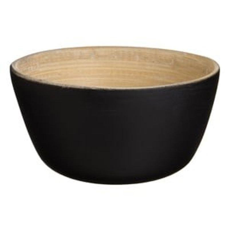 Casa si Gradina - Bucatarie si vesela - Vesela si tacamuri - Farfurii si boluri - Bol din Bambus Negru cu Detalii Naturale - Infinity.ro