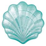 Casa si Gradina - Bucatarie si vesela - Vesela si tacamuri - Farfurii si boluri - Bol Farfurie din Sticla Turcoaz in Forma de Scoica, 13x13x2cm - Infinity.ro