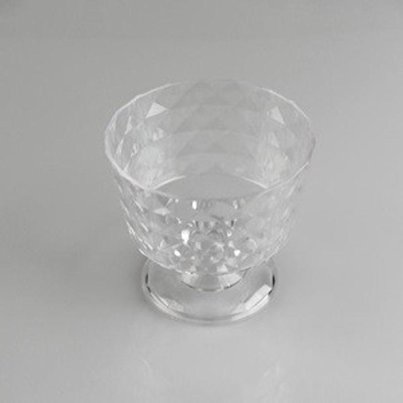 Casa si Gradina - Bucatarie si vesela - Vesela si tacamuri - Farfurii si boluri - Bol pentru inghetata cu picior, 450 ml, transparent, model diamant - Infinity.ro