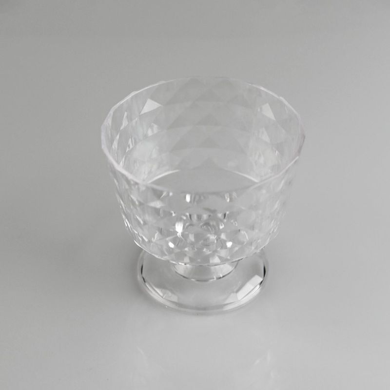 Casa si Gradina - Bucatarie si vesela - Vesela si tacamuri - Farfurii si boluri - Bol pentru inghetata cu picior, 450 ml, transparent, model diamant - Infinity.ro