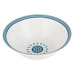 Casa si Gradina - Bucatarie si vesela - Vesela si tacamuri - Farfurii si boluri - Bol portelan cu model tribal ochi, 1.8L, Alb/Albastru/Negru - Infinity.ro