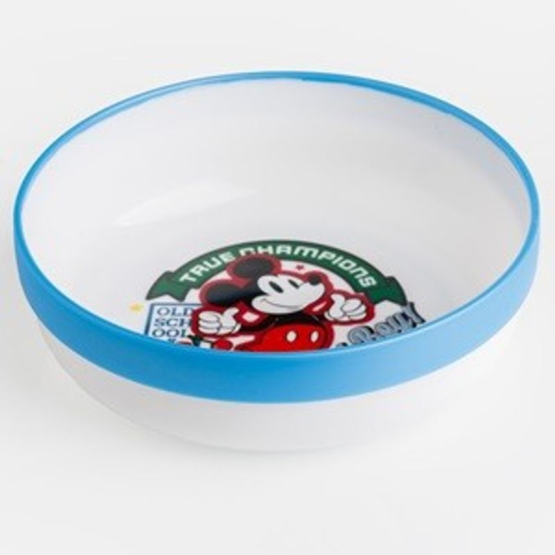 Casa si Gradina - Bucatarie si vesela - Vesela si tacamuri - Farfurii si boluri - Bol rotund anti-alunecare cu decor Mickey, plastic, alb, pentru copii - Infinity.ro