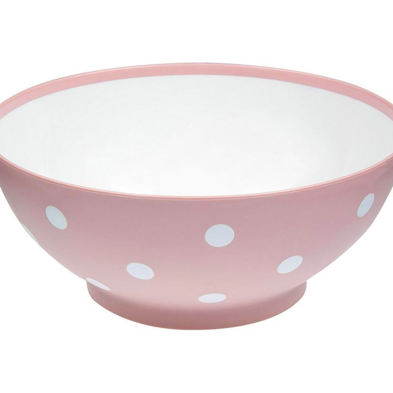 Casa si Gradina - Bucatarie si vesela - Vesela si tacamuri - Farfurii si boluri - Bol Rotund din Plastic Roz cu Buline - Infinity.ro