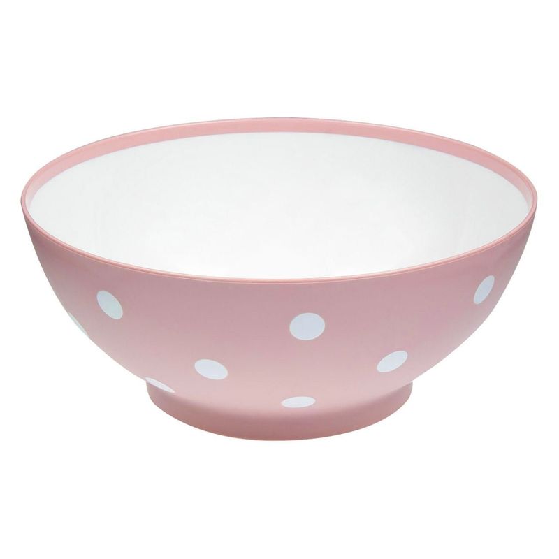 Casa si Gradina - Bucatarie si vesela - Vesela si tacamuri - Farfurii si boluri - Bol Rotund din Plastic Roz cu Buline - Infinity.ro