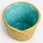 Casa si Gradina - Bucatarie si vesela - Vesela si tacamuri - Farfurii si boluri - Bol Ceramic 3D Cornet Inghetata Turcoaz Model Vafa 250ml - Infinity.ro