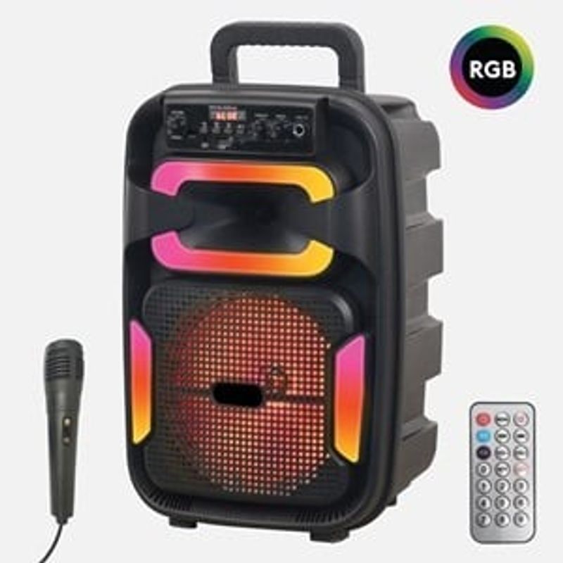 TV, Audio-Video si Foto - Portabile audio - Boxe portabile - Boxa portabila Bluetooth cu LED RGB, Microfon si Radio FM, 10W, Negru - Infinity.ro