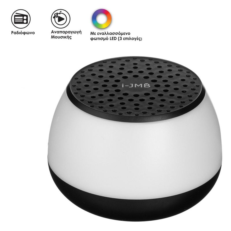 TV, Audio-Video si Foto - Portabile audio - Boxe portabile - Boxa Bluetooth portabila cu Radio FM si LED, 3W, Alb/Negru - Infinity.ro