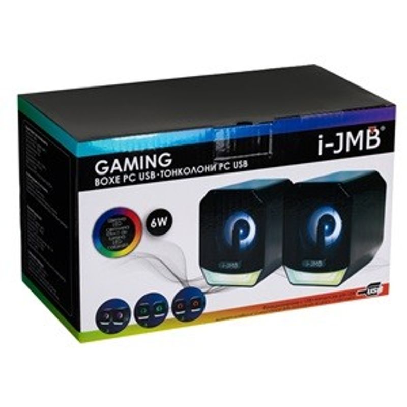 TV, Audio-Video si Foto - Portabile audio - Boxe portabile - Boxe Gaming 6W cu USB si LED RGB, Negru, 2 buc, Cablu 1.2m - Infinity.ro