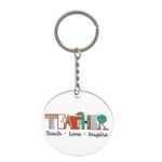 Fashion, accesorii si bijuterii - Copii - Accesorii copii - Alte accesorii copii - Breloc argintiu cu mesaj Teacher - Teach - Love - Inspire, 10 cm - Infinity.ro