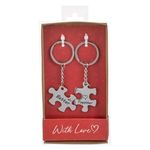 Fashion, accesorii si bijuterii - Copii - Accesorii copii - Alte accesorii copii - Breloc Cadou Argintiu cu Piese Puzzle, Set 2 buc, 10cm - Infinity.ro