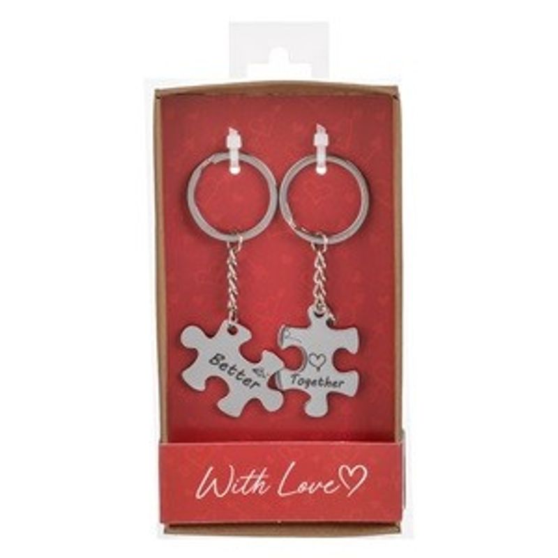 Fashion, accesorii si bijuterii - Copii - Accesorii copii - Alte accesorii copii - Breloc Cadou Argintiu cu Piese Puzzle, Set 2 buc, 10cm - Infinity.ro