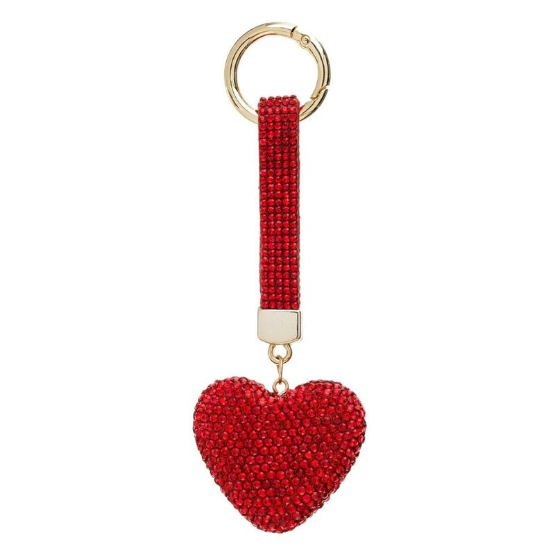 Fashion, accesorii si bijuterii - Copii - Accesorii copii - Alte accesorii copii - Breloc cu Maner si Inima Rosie cu Strass, 14 cm - Infinity.ro