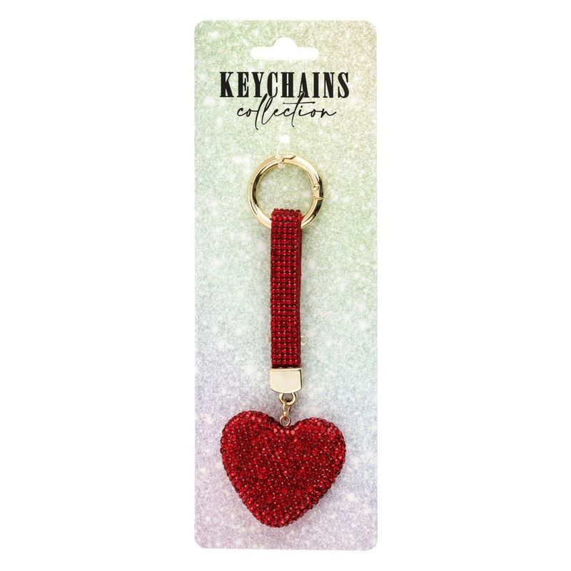 Fashion, accesorii si bijuterii - Copii - Accesorii copii - Alte accesorii copii - Breloc cu Maner si Inima Rosie cu Strass, 14 cm - Infinity.ro