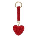 Fashion, accesorii si bijuterii - Copii - Accesorii copii - Alte accesorii copii - Breloc cu Maner si Inima Rosie cu Strass, 14 cm - Infinity.ro