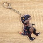 Fashion, accesorii si bijuterii - Copii - Accesorii copii - Alte accesorii copii - Breloc Dinozaur din Acril, 5x8 cm, Albastru-Gri - Infinity.ro