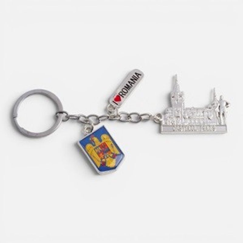 Fashion, accesorii si bijuterii - Copii - Accesorii copii - Alte accesorii copii - Breloc Metalic Suvenir Romania - I Love Romania - Infinity.ro